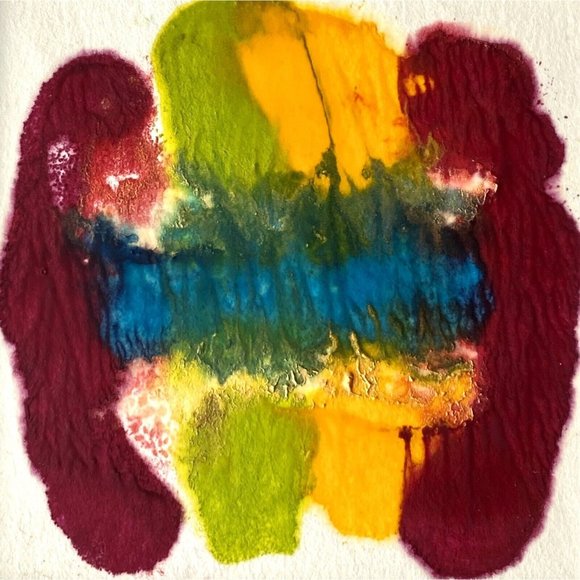 Original Art ‘Daydreaming’ Encaustic Wax Painting Matted 14”x11" Frame Ready - Picture 1 of 5